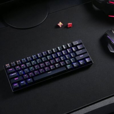 REDRAGON DRACONIC PRO Mechanical 61 Key|Bluetooth 5.0|RGB 9 Colour Modes|Rechargable Battery|Type-C Charging Cable Gaming Keyboard - Black - Image 5