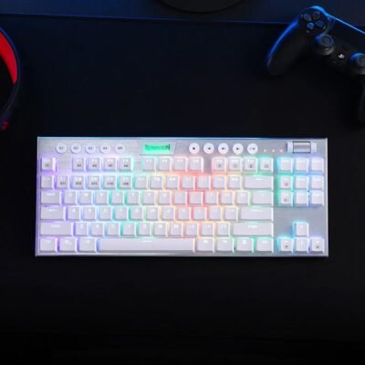 REDRAGON HORUS 87KEY RGB LED SUPER-SLIM ALU FRAME - White - Image 6