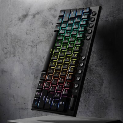 REDRAGON Horus Mini Pro 61Key Wireless Bluetooth Red Switch RGB Low Profile Gaming Mechanical Keyboard - Black - Image 6