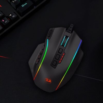 REDRAGON PERDICTION 4 12400DPI RGB MMO Ergo Gaming Mouse - Black - Image 7