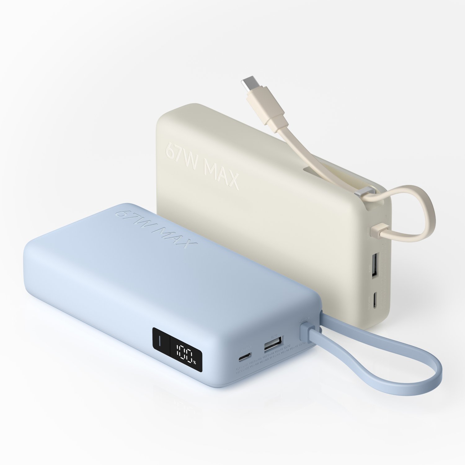 Xiaomi 67W Power Bank 20000 (Integrated Cable) - Tan - Image 3